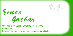 vince gothar business card